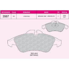 fren balatasi on wva 21576-21577  vw lt28 lt35  mb sprinter 2t 1996-