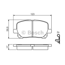 fren balatasi on- wva 23836 -  123x595x17 mm  -toyota avensis verso 0801-