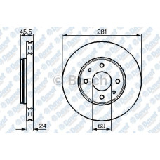 fren diski on havali 281mm mitsubishi carisma 95-06 volvo s40 95-04 v40