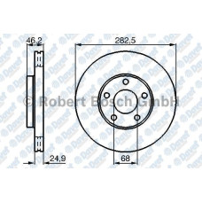 FREN DISKI ON HAVALI 282MM  VOLKSWAGEN  PASSAT 1.8 97-00 1.8T 1.9TDI 96->