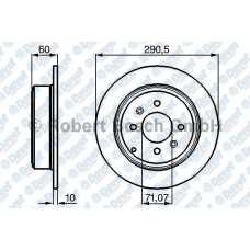 FREN DISKI ARKA DUZ 290.50MM P406 95->