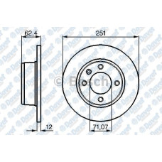 FREN DISKI ARKA 251MM CITROEN XANTIA 1.8I 2.0I 16V 1.9TD 95-01   ####