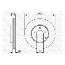 FREN DISKI ON HAVALI 295mm MERCEDES BENZ W211 E SERISI 02-08 0986479R99