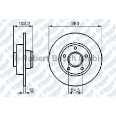 fren diski arka 280mm  renault  trafic  opel  vivaro 1-9 2-5dci 03-