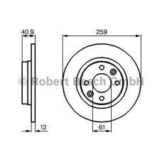 fren diski on duz 259mm renault twingo i 1-2i 01-07 dacia logan 1-4mpi  ksls  0