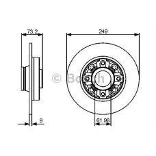 fren diski arka rulmanli c4 p308 07- ds4 11- 249x9x4dl