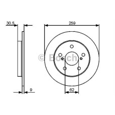 fren diski arka 259mm  toyota  auris e15 1-4 1-6 1006-
