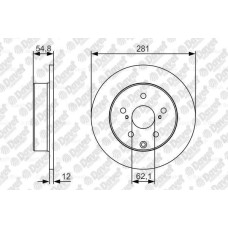 fren diski arka duz 281  12 10-5 mm toyota rav4 06-13