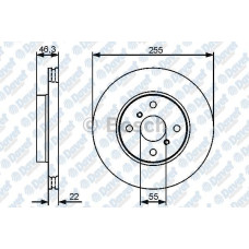 fren diski on 255mm toyota yaris  p9  1-0 vvti 1-3 vvti 05-