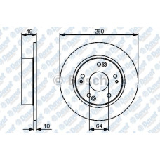 FREN DISKI ARKA 260MM HONDA ACCORD VIII 2.0 2.2 2.4 02/03>   ####