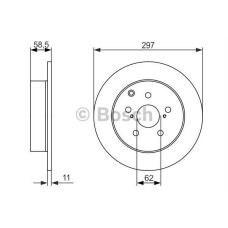 fren diski arka 297mm toyota corolla verso 1-8 vvti 1-6i 2-2d-cat 09-