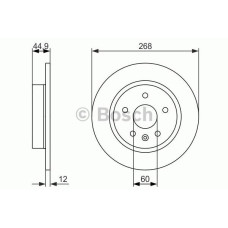 fren diski arka 268-50mm opel astra j 1-4i 1-4i turbo 1-6i 1-6i turbo 1-7cdti 09