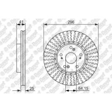 fren diski on 296 mm  25 23 mm honda accord 09-12