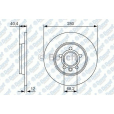 fren diski arka duz 280mm  volkswagen  transporter caravelle multivan t4 2-4 2-5