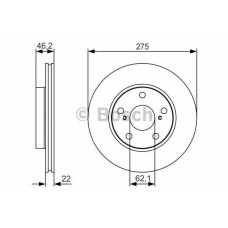 fren diski on havali 275mm 5 bijon auris 07- corolla 02- e-no:0986479341