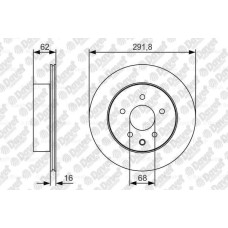 fren diski arka 292x16x14 mm nissan qashqai 07-12 x-trail 01-07