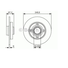 fren diski arka 249mm p307t5t6 c4 coupe 1-4 1-6 2-0hdi 05- 0986479279