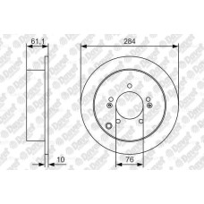 fren diski arka duz 284 mm  1-18-4 mm hyundai tucson 04-10 sportage 04-10 x35 1