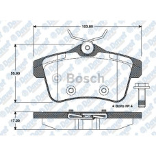 e:no bosch 0986tb3101 fren balatasi arka p3008 1-6hdi 1-6thp 1-6vti 2-0hdi p5008