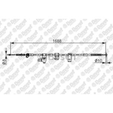 fren teli sag 1688 mm toyota corolla 03-07