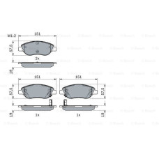 ON BALATA FIAT EGEA 15 1.4 1.5 T4 HIBRIT 1.6 D K:19 MM G:151.1 MM BÜYÜK TİP