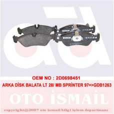 FREN BALATASI ARKA MERCEDES SPRINTER B901 B904 . VW LT 28-35-46