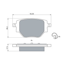 ARKA FREN BALATASI CORSA F 19 C4 20 2008 19 208 19 249 mm