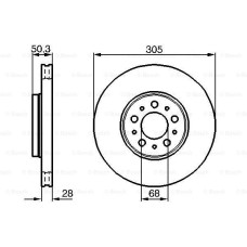 ÖN FREN AYNASI VOLVO S60 00-10 S80 98-06 V70 97-07 XC70 00-07 305x25x5DLx BÜYÜK