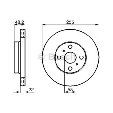 ÖN FREN AYNASI COROLLA 1.4 ie 16V 00-01 1.3 ie 16V 92-97 1.8 ie 16V 92-97 255x22