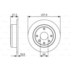 ARKA FREN DİSKİ AVEO 05 13 LACETTI 2005 NUBIRA 2005 OPTRA 2003-2008 257X10.5X60X