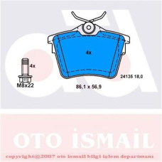 ARKA FREN BALATASI PEUGEOT P407 1.6 HDI 1.8-2.0 04 607 00 CITROEN C5 08