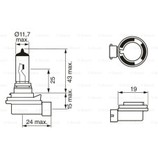 AMPUL - PURE LİGHT - 12 V - H8 - 35 W - PGJ19-1 308 1.4 09.2007 - 03.2010; 308 1