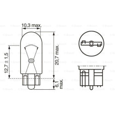 AMPUL ECO 12V W5W 5W BA15s ORTA DİPSİZ