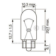 1987302241 AMPUL ECO 12V WY5W SARI DİPSİZ GÖSTERGE W2.1x9.5d