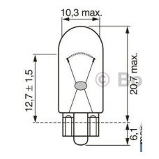 1987302205 AMPUL ECO 12V W16W STOP DİPSİZ W2.1x9.5d