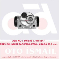 FREN SİLİNDİRİ SAĞ P206 1.4 98 P306 1.4-1.6-1.8-1.9 98 XSARA 1.4-1.6-1.8-1.9 97