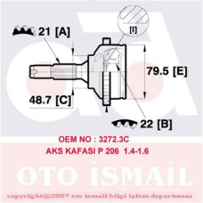 AKS KAFASI DIŞ P206 1.1I-1.4I-1.6I-1.4HDI 98 ABS Lİ