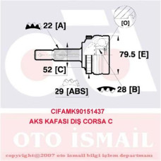 DIŞ AKS KAFASI CORSA B-C 94>06 COMBO B-C 94>11 TIGRA B 04>10 MERIVA A 04>10 ABS