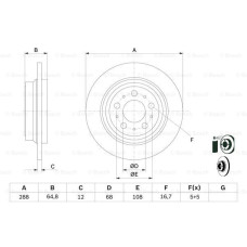 ARKA FREN AYNASI VOLVO S60 01-10 S70 01-05 S80 98-06 XC70 00-07 288x12x5DL DELYK