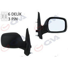 DIŞ DİKİZ AYNASI SAĞ KANGOO 01> ELEKTRİKLİ ISITMALI ASFERİK 5 FİŞ VM-132NEHR