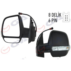 DIŞ DİKİZ AYNASI SOL DOBLO 11 ELEKTRİKLİ ISITMALI SİNYALLİ ÇİFT CAM KONVEKS 6 Fİ