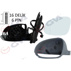 DIŞ DİKİZ AYNASI SOL GOLF 03 ELEKTRİKLİ ISITMALI SİNYALLİ ASTARLI ASFERİK 6 FİŞ