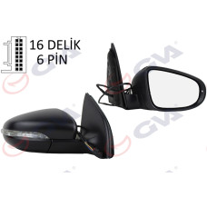 DIŞ DİKİZ AYNASI SAĞ GOLF 09 ELEKTRİKLİ ISITMALI SİNYALLİ KONVEKS 6 FİŞ VM- 6197