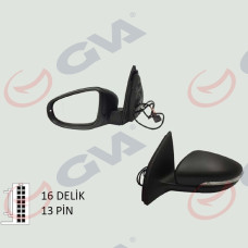 DIŞ DİKİZ AYNASI SOL GOLF 09 ELEKTRİKLİ ISITMALI SİNYALLİ ASFERİK 6 FİŞ VM-6197E