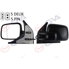 DIŞ DİKİZ AYNASI SOL TRANSPORTER T4 96 ELEKTRİKLİ ISITMALI ASFERİK VM-186EHAL