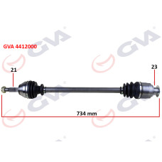 KOMPLE AKS SAĞ RENAULT 19 1.4 734mm