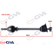 KOMPLE AKS SOL RENAULT 19 1.4 639mm