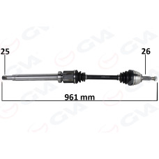 ÖN KOMPLE AKS SAĞ TRANSIT CONNECT 1.8 TDCI 02 14 75-90-110PS 960mm