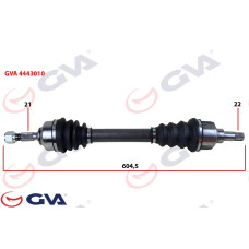 KOMPLE AKS SOL PEUGEOT 206 1.4-1.6 TU5 98-06 645mm