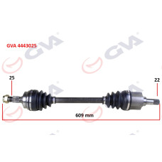 KOMPLE AKS SOL PEUGEOT 306 1.6 93-00 609mm